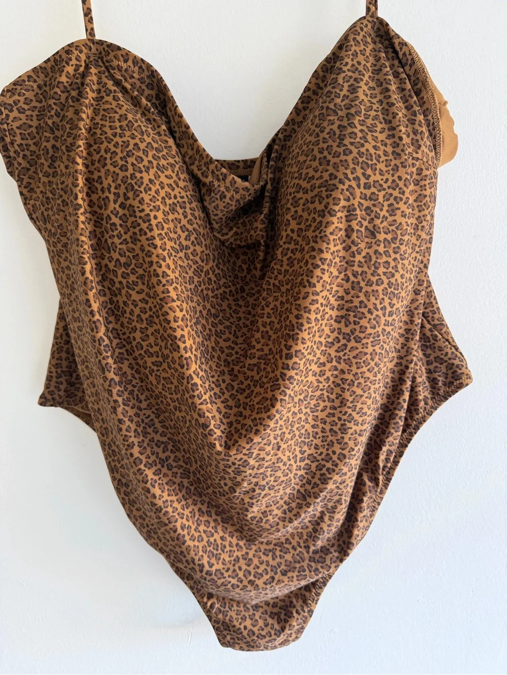 NEW J.Crew Brown Leopard Square Neck One-Piece Swimsuit plus size 24 8641
